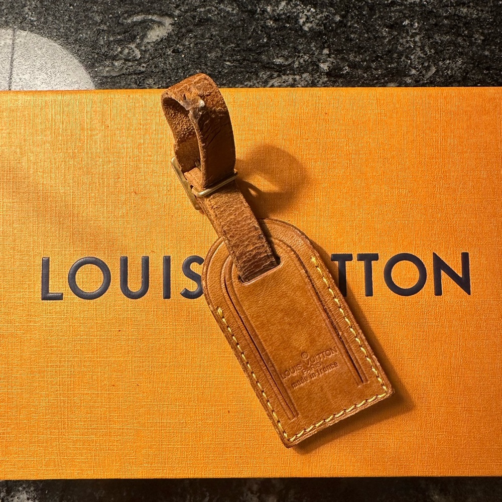 Louis Vuitton Name Tag Light Brown Leather